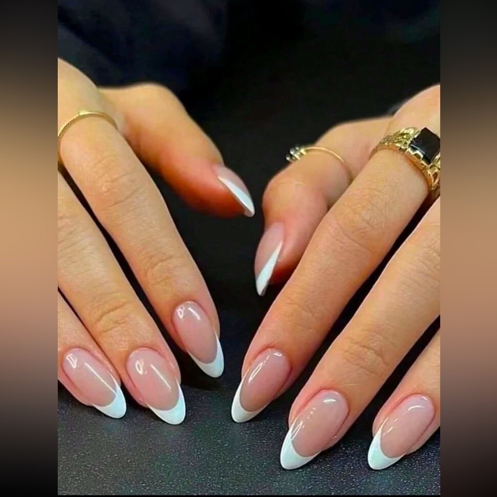 White French Elegant Almond Press On Nails 🌟💅